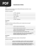 Técnicas de Informática - Unip Questionário Online 2