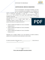 Carta de Aceptacion Del Servicio Comunitario