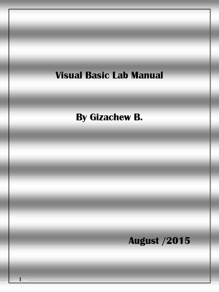 Visual Basic Lab Manual PDF Basic Computer Programming