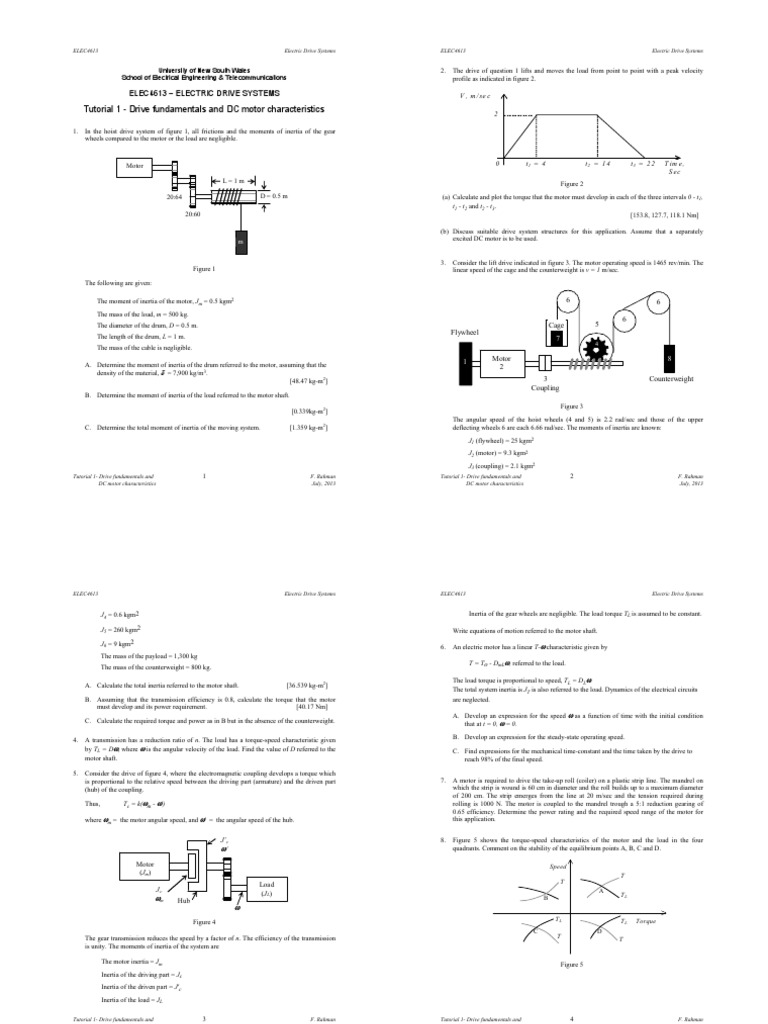 Drive Fundamentals and DC Motor Characteristics Transmission