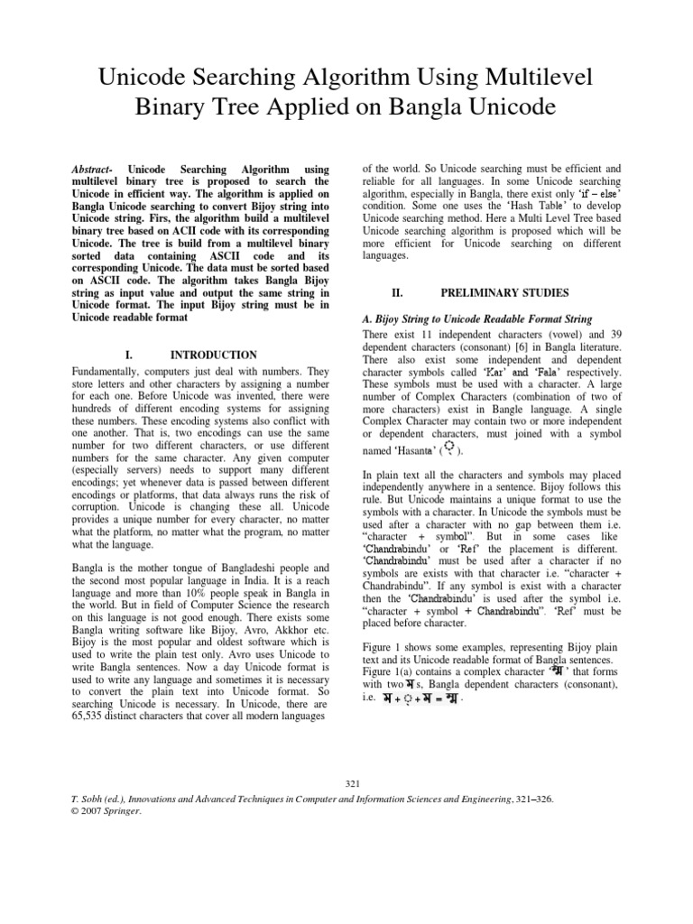 Unicode Searching Algorithm Using Multilevel Binary Tree Applied On ...