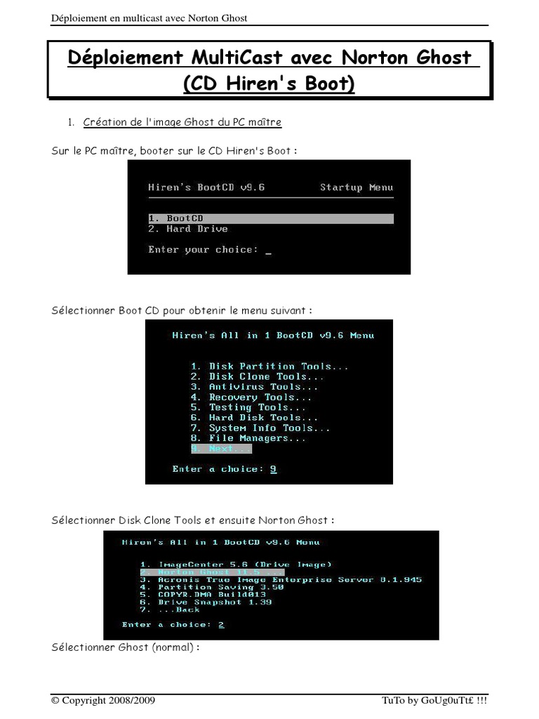 Tuto Déploiement Multicast Norton Ghost | PDF | Technologie numérique ...