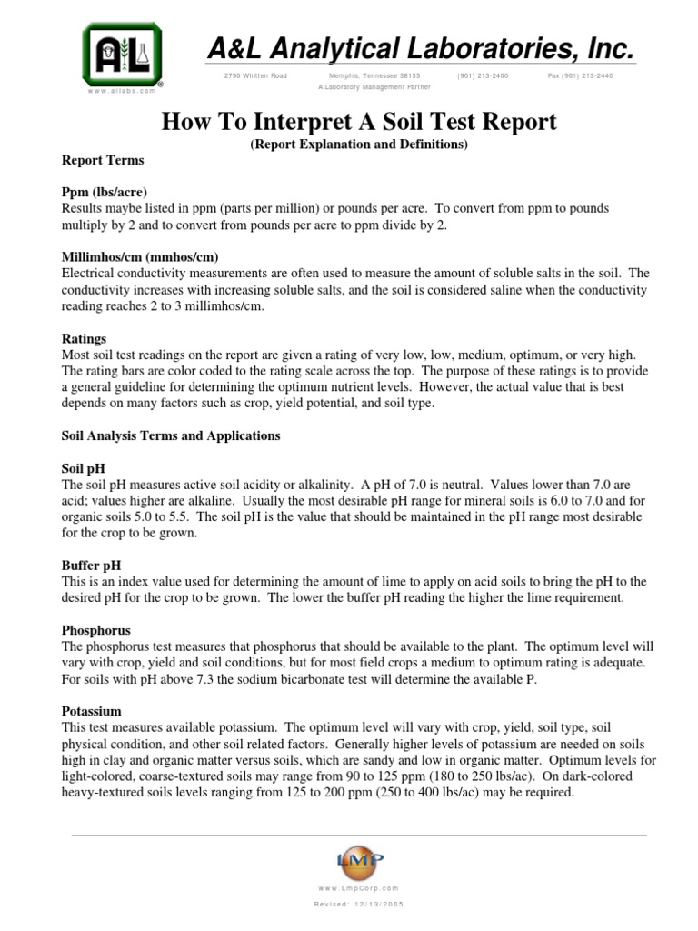 How To Interpret A Soil Test Report PDF Soil Plant Nutrition