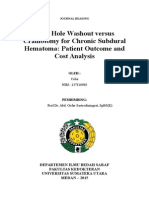 Burr Hole Washout Versus Craniotomy For Chronic Subdural Hematoma: Patient Outcome and Cost Analysis