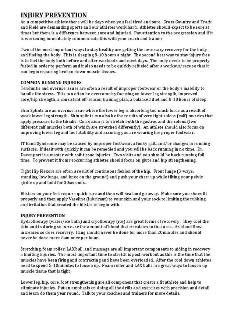 Injury Prevention | PDF | Physical Exercise | Foot