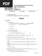 Section A: Attempt All Questions. Property Table For Fourier Transform Is On The Last Page