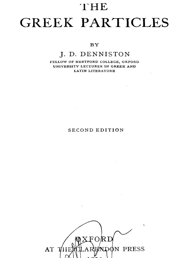 Image result for the greek particles denniston