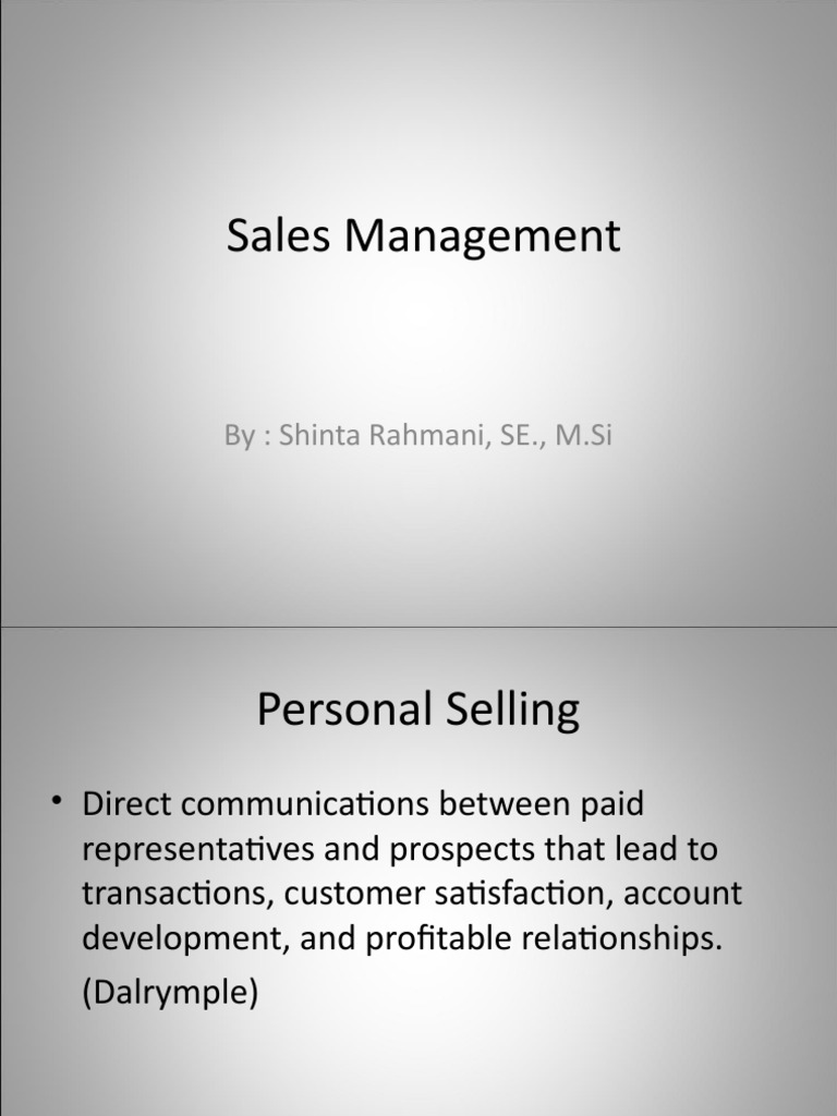 Effective Sales Management Strategies | PDF | Sales | Marketing
