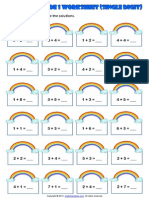 Addition Grade 1 Single Digit Rainbow Theme Exercises Worksheet