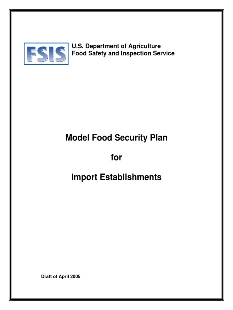 Model FoodSec Plan Import | PDF | Threat (Computer) | Security