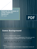 Matrix Solution Methods for Systems of Linear Algebraic