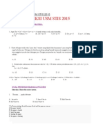 Soal Prediksi Usm Stis 2015