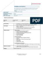 ASM Module: Simulation and Control 1: Extent of Work (Hours)