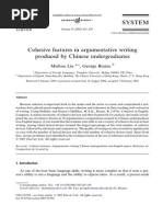 Cohesive Features in Argumentative Writing Produced by Chinese Undergraduates