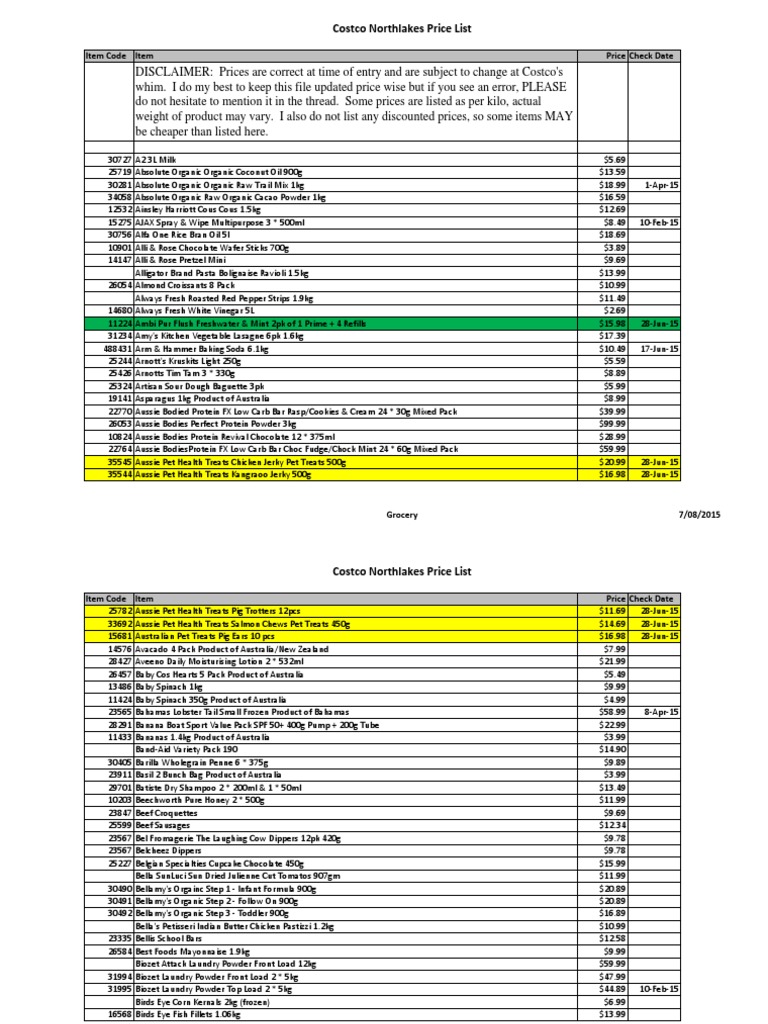 Costco Price List BNE North Lakes PDF Costco Laptop