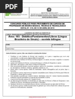 Prova 103 Didatica Fundamentos Libras