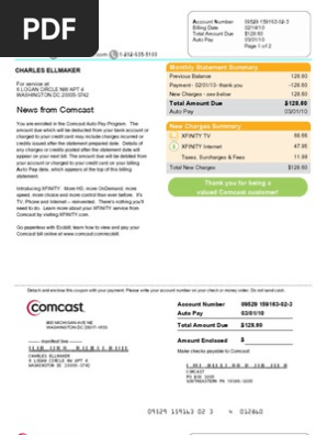 Account Number Billing Date Total Amount Due