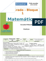 Plan 5to Grado - Bloque 1 Matemáticas