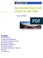 Tevatron Operational Status and Possible Lessons For The LHC