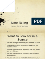 Note Taking: How and When To Take Notes