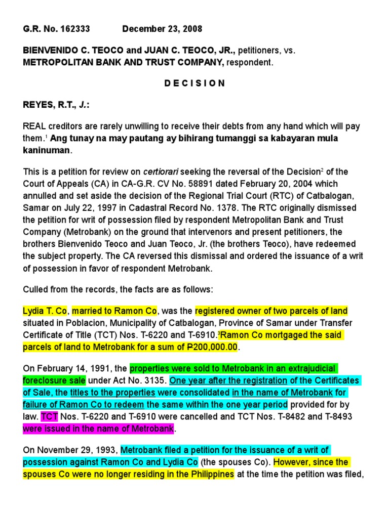 Legal Dispute Over Property Redemption | PDF | Mortgage Law | Foreclosure