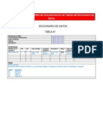 Ejemplo de Plantilla Documentacion Tabla de Diccionario de Datos