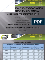 Produccion y Exportaciones Carbón I Trim 2015