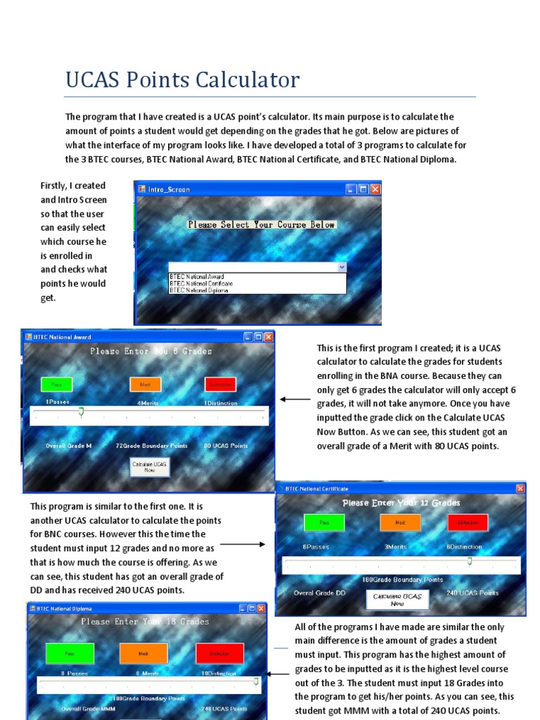 UCAS Points Calculator Report PDF Areas Of Computer Science Computing