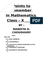  Class x maths revision list