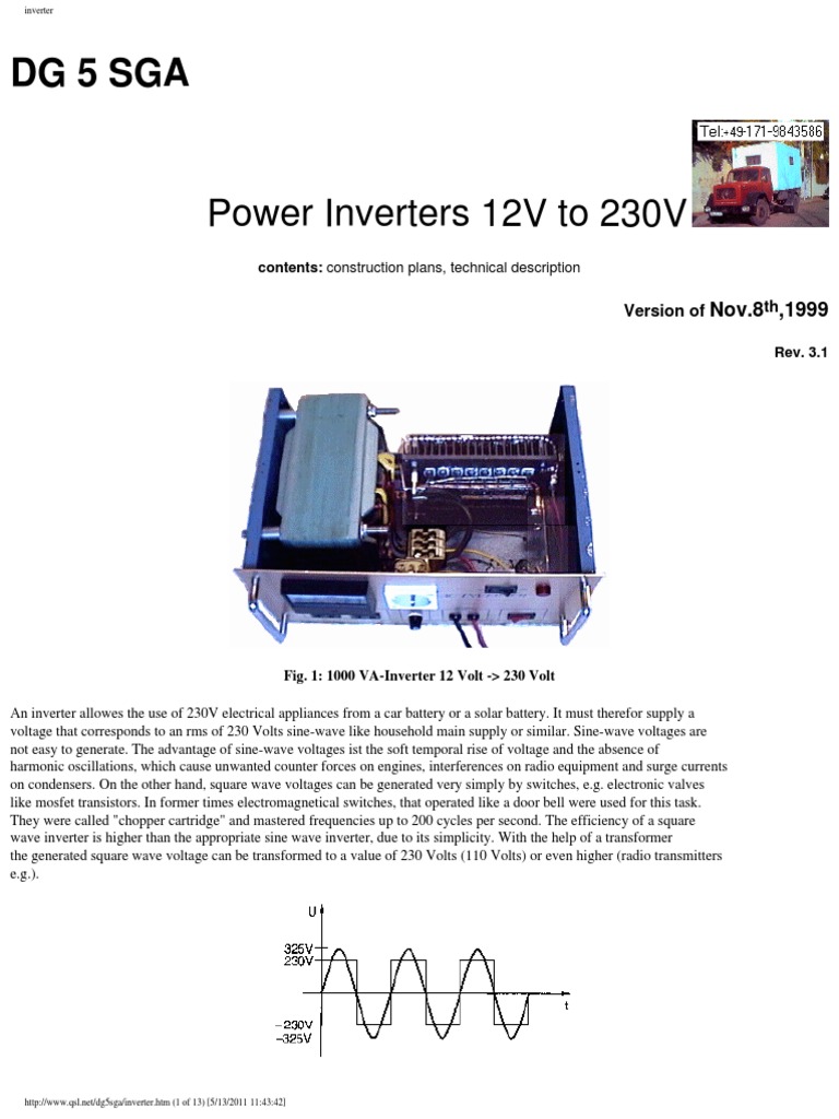 12V to 230V Inverter Technical Guide | PDF | Power Inverter | Transformer