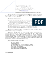 DA No. 206, S. 2014 Training-Workshop On Robotics in Focus For The School Year 2014-2015