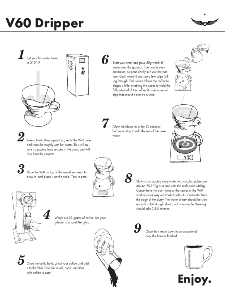 V60 Brewing Instructions Guide | PDF