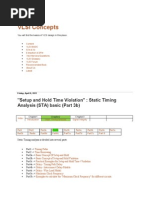 Setup and Hold Time Violation Static Timing Analysis (STA) Basic (Part 3b) VLSI Concepts