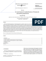 Extraction Methods and Chemical Standardization of Botanicals and Herbal Preparations