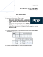 Lista de Exercicios Investimentos