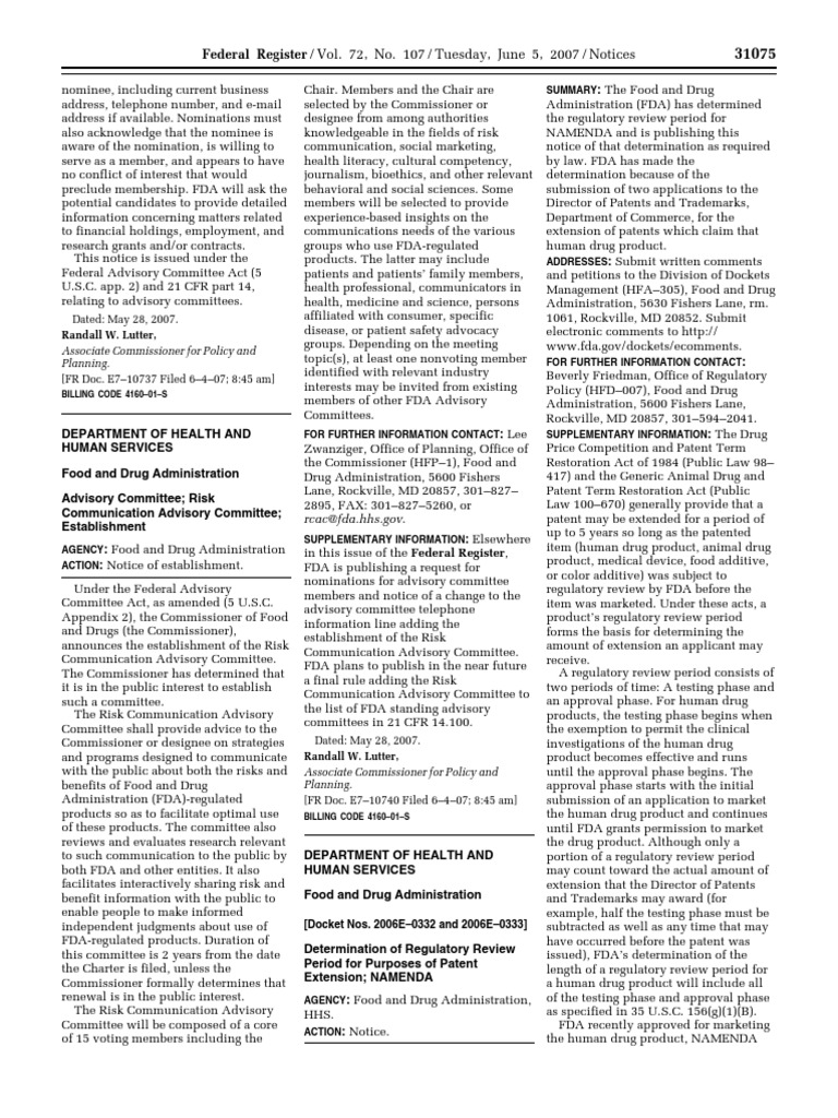 Notice Committees Establishment, Renewal, Termination, Etc. Public