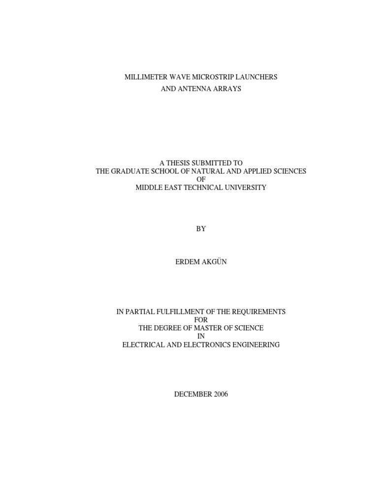Master - Thesis - Mmwave Microstrip Ant Array PDF | PDF | Antenna ...