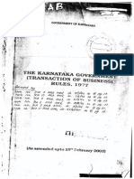 Karnataka Government (Transaction of Business) Rules, 1977 (Amended Upto 26-06-2011)