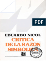 Critica de La Razon Simbolica-Eduardo Nicol