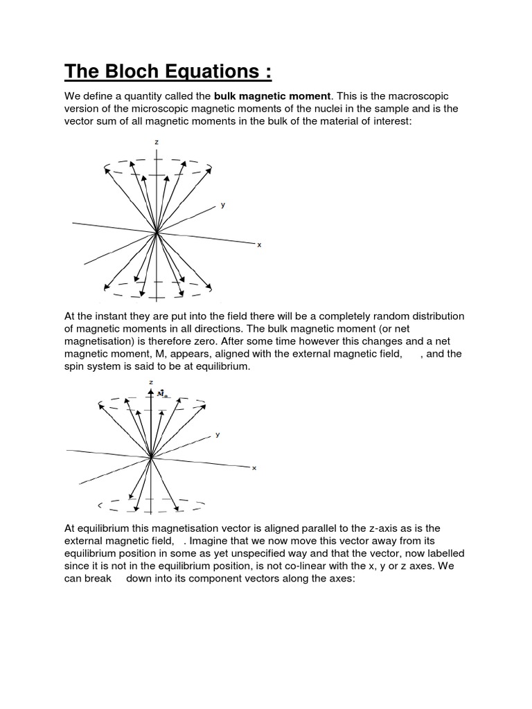 The Bloch Equations Relaxation (Nmr)