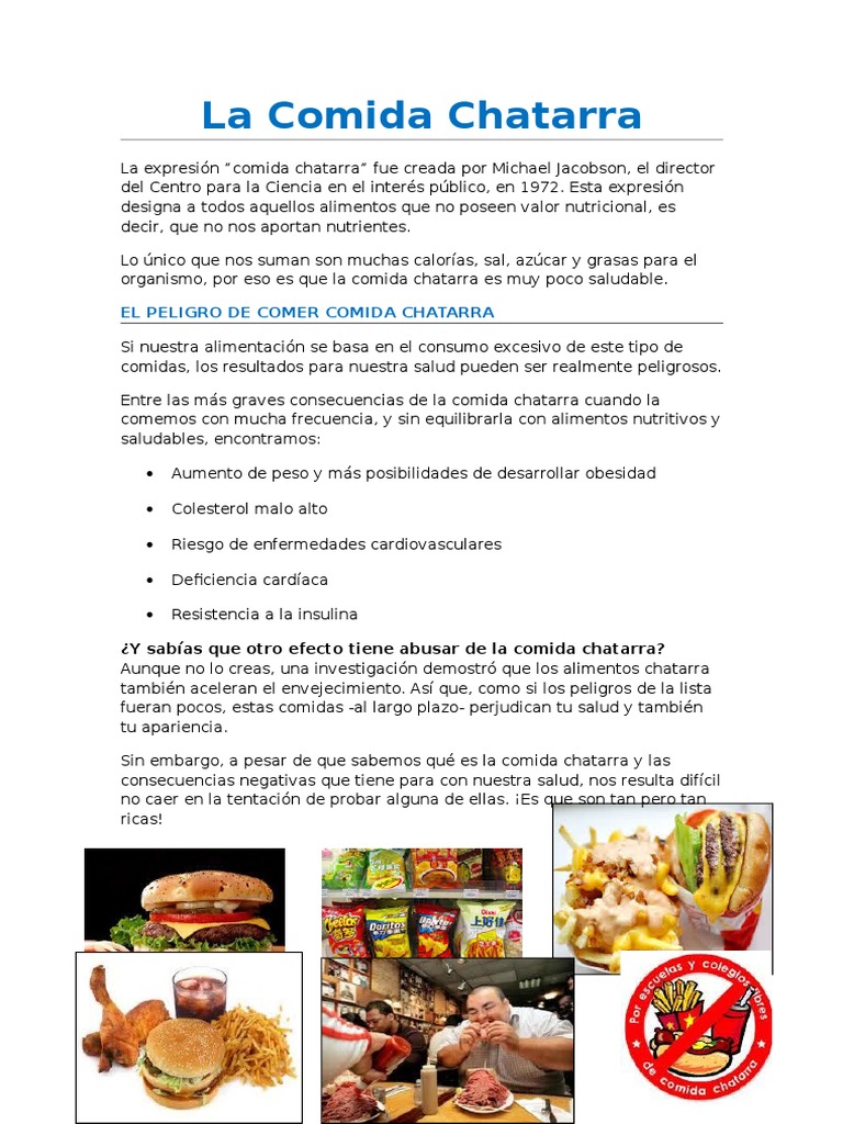 Comida Chatarra Dibujos Comida Chatarra Alimentos