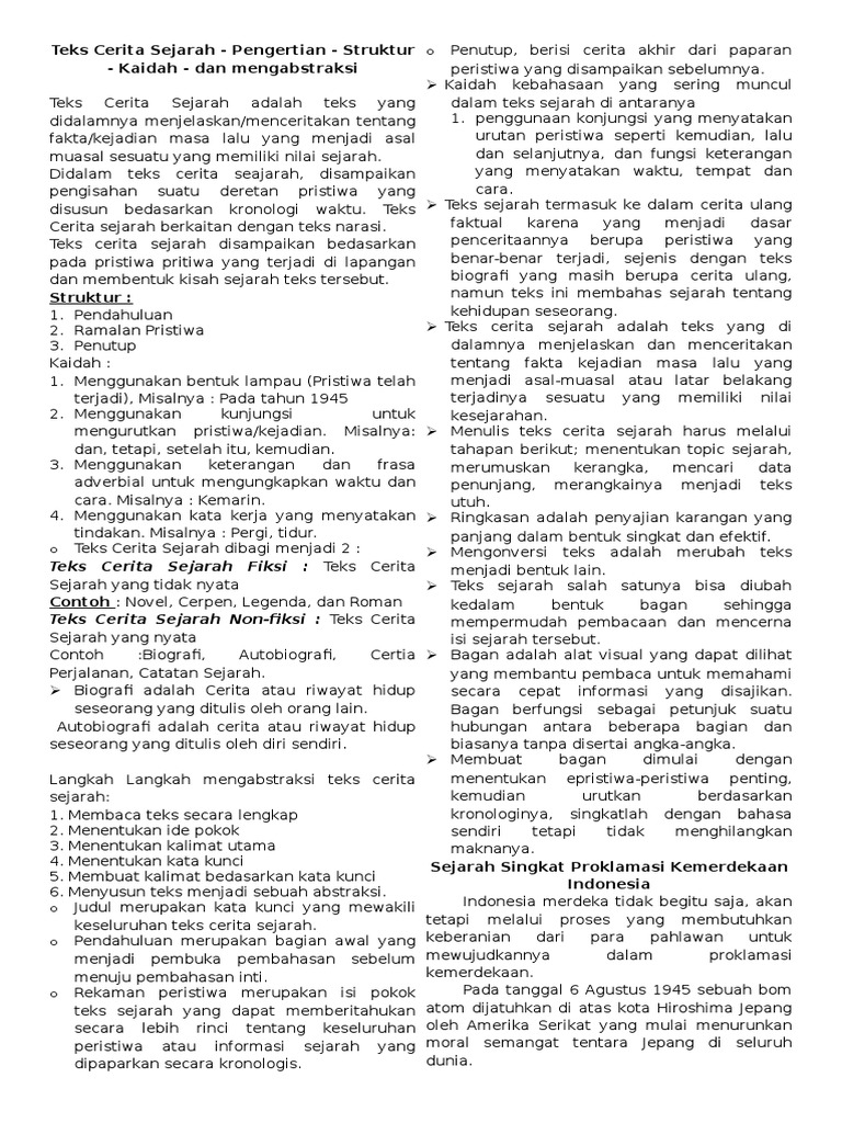 Teks Cerita Sejarah | PDF