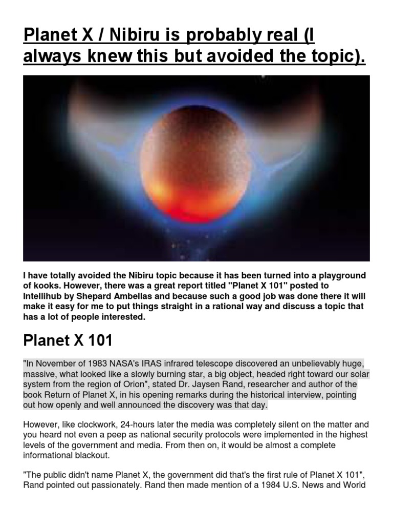 Planet X - Nibiru Is Probably Real (I Always Knew This But Avoided The ...