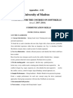 University of Madras: Syllabus For The Courses On Softskills (W.e.f. 2007 2008)