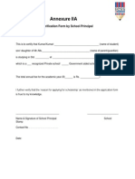 Annexure IIA: Verification Form by School Principal