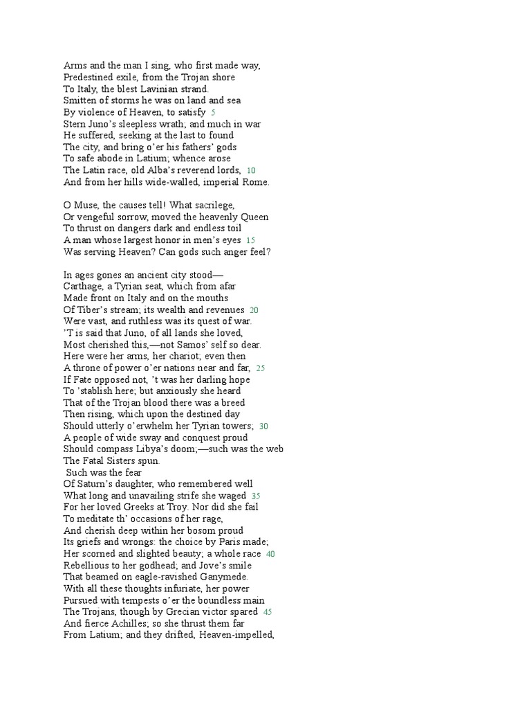 Arms and The Man I Sing PDF Mythology Unrest