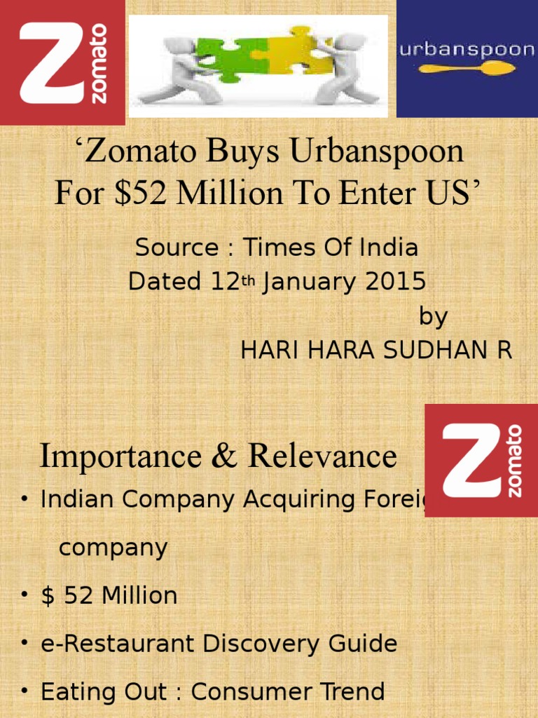 Zomato Buys Urbanspoon | PDF