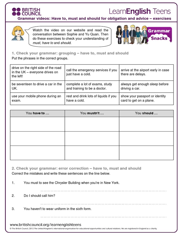 Gs Must Have To Should Exercises 2