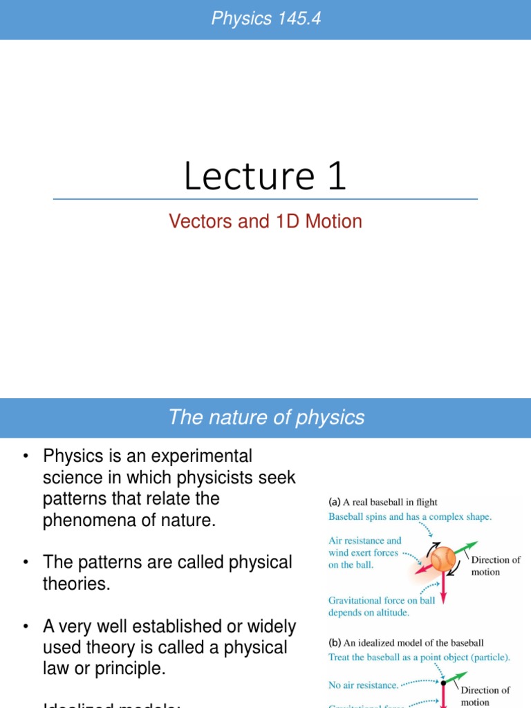 Vectors and 1D Motion | PDF