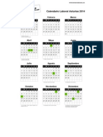 Calendario Laboral Asturias 2014 PDF